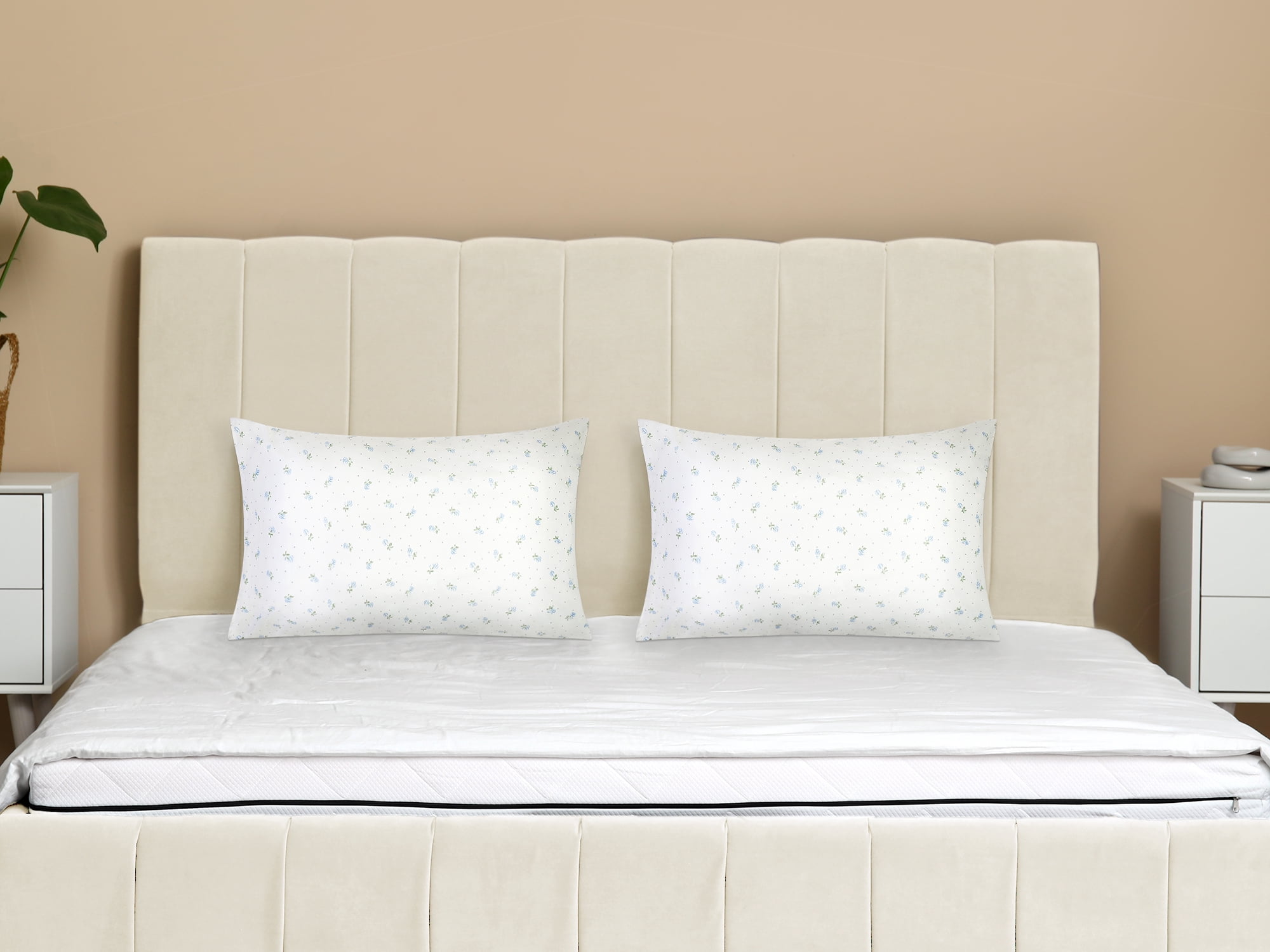 Unique Bargains Pillowcase Cotton Floral Pillow Cases with Envelope Closure Blue