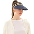 thumbnail image 2 of Women Summer Sun Hat Lady's Portable Beach Visor Bowknot Straw Hat, 2 of 5
