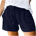 thumbnail image 5 of Womens Shorts Casual Summer Beach Drawstring Shorts 5 Inch Wide Leg Lounge Shorts Vacation Trendy Shorts with Pockets, Limited Time Offer, Under 10 Dollars, 5 of 6