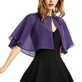 thumbnail image 2 of Bmisegm Women's Soft Chiffon Shawl Wraps Button Cape Wedding Cover Up Shawls And Wraps for Evening Dresses PP1, 2 of 4