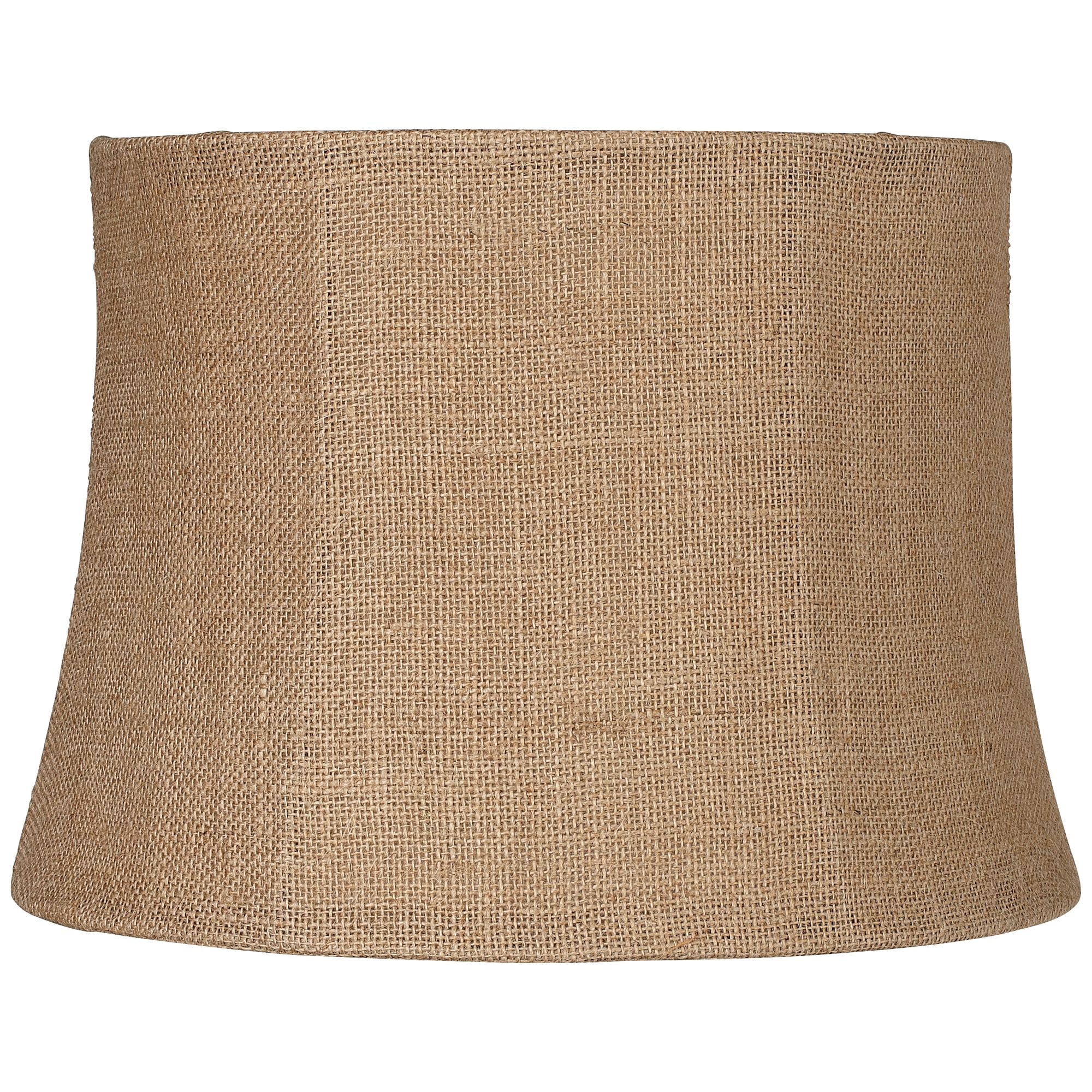 Springcrest Set of 2 Softback Drum Lamp Shades Natural Burlap Medium 12" Top x 14" Bottom x 10" High Spider Harp Finial Fitting