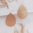 thumbnail image 3 of Humble Chic Dangle Gold, Women's Lightweight Teardrop Filigree Leaf Earring, Brass, 3 of 7
