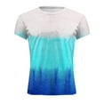 thumbnail image 4 of Mens Shirts Short Sleeve Round Neck Printing Pattern T-shirt Blue XL, 4 of 5