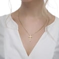 thumbnail image 3 of Turandoss 14K Gold Plated Cross Necklaces for Men Boys 316L Stainless Steel Pendant 16-30 inch Chain Jewelry Religious Christian Birthday Gifts for Men Boys Tween Teenage Age, 3 of 9