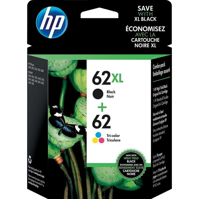 Cartuchos de tinta HP Original 62 Tricolor/62XL Black (paquete de 2)
