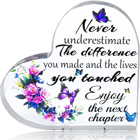 Retirement Gifts for Women, Inspirational Farewell Keepsake for Coworker Leaving, Appreciation Acrylic Plaque for Retired Friend Teacher Nurse, Home Office Desk Decoration (Next chapter- Purple)