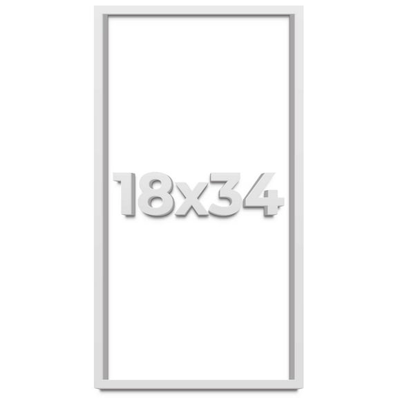 18x34 Shadow Box Frame White | 2 Inches Deep Real Wood Contemporary Shadowbox Display Frame | UV