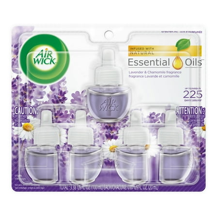 Air Wick Scented Oil 5 Refills, Lavender & Chamomile, (5X0.67oz), Air Freshener
