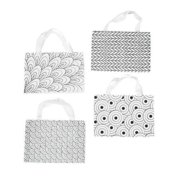 Color Your Own Canvas Doodle Tote Bag Craft Kits 12 Pieces