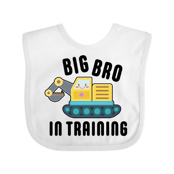 Inktastic Big Bro in Training with Bulldozer Boys Baby Bib