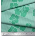 thumbnail image 2 of Soimoi Green Cotton Duck Fabric Stripe & Floral Print Fabric by the Yard 42 Inch Wide, 2 of 3