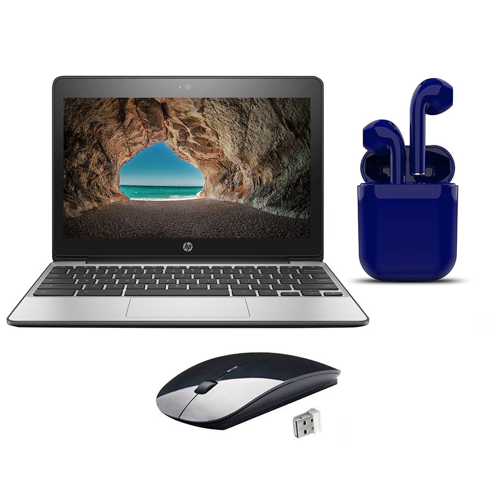 Restored HP Chromebook Intel Celeron 11.6-inch 4GB RAM 16GB 2024 OS Bundle: Wireless Mouse, Bluetooth/Wireless Airbuds By 2 Day Express (Refurbished)