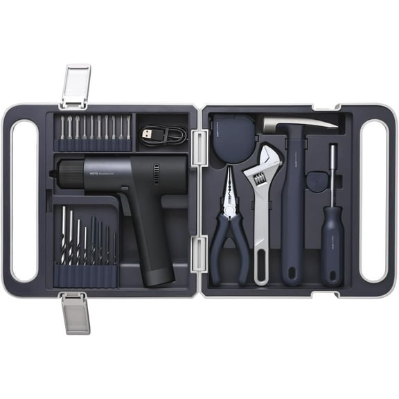 HOTO Cordless Brushless Drill Tool Set, Variable Speed, Hidden Buckle, LED Screen, Intelligent Digital Display, Safe, Exquisite & Practical, High-end Drill Kit for Home/Daily Use