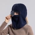 thumbnail image 2 of XIAOCHA Goggle‑Attached Balaclava for Men Solid Outdoor Fall‑Winter Hood,Navy, 2 of 8
