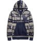 thumbnail image 1 of American Rag Mens Geo Stripe Hooded Knit Sweater, basicnacy, L, 1 of 1