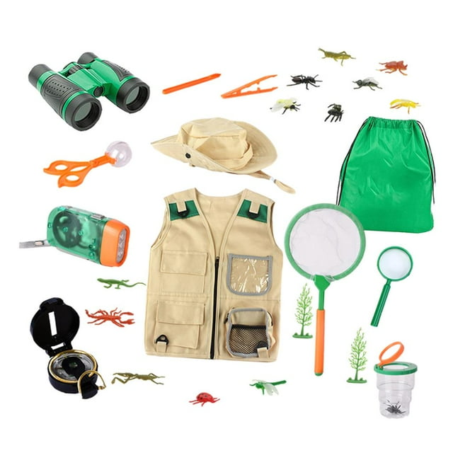 de aventura , conjunto de sombrero de chaleco de carga con accesorios, disfraz de duradero, juguete de de Hugo chaleco safari