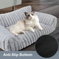 thumbnail image 3 of Cute Cat Couch Bed for Indoor Cats, Fluffy Pet Cat Sofa with Premium Soft Corduroy Fleece, Cute Small Dog Beds for Small Dogs, Fuzzy Puppy Chair with Removable Washable Cover (30x20x10,Grey), 3 of 6