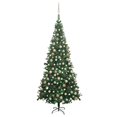 thumbnail image 1 of vidaXL Artificial Pre-lit Christmas Tree with Ball Set L 240 cm Green, 1 of 5