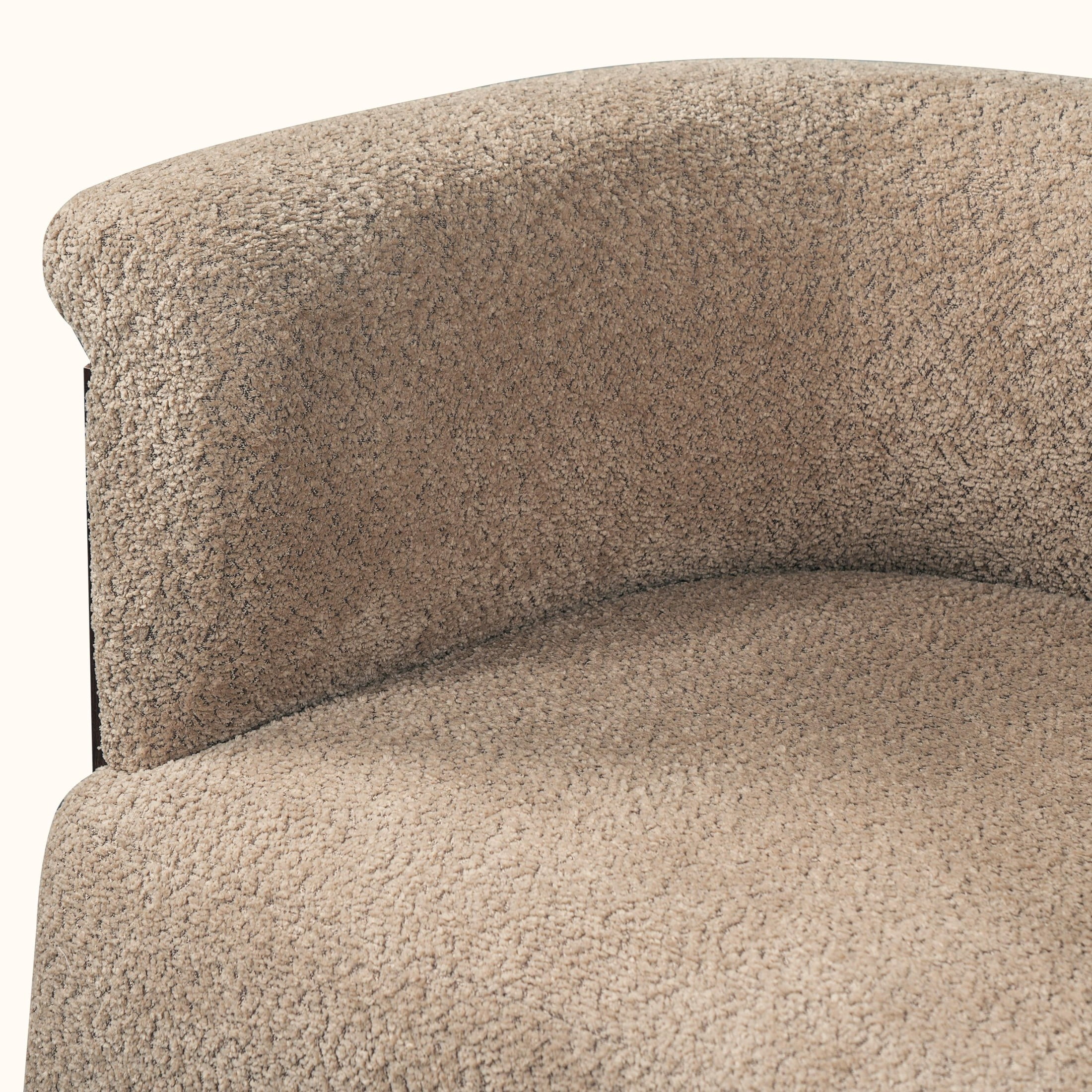 Christopher Knight Home Mid-Century Curved Upholstered Barrel Accent Chair with Wooden Legs, Brown, Set of 2