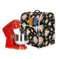 thumbnail image 2 of ZIATUBLES Flower Leaf Black Print Stand Mixer Dust Cover Washable Soft Kitchen Appliance Decor Accessories with Top Handle and Front Pockets Easy to Clean, 2 of 7