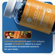 Mulittea Calcium Magnesium Zinc with Vitamin D3, Bone & Teeth Support Supplement, Supports Heart & Immune Health, 120 Capsules