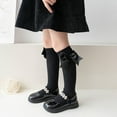 thumbnail image 5 of Toddler Kids Girls Knee High Socks 3-12Y Little Girls Cotton Tube Stockings Cute Bow Knot Dress Socks Uniform Stockings Girls Autumn Mid-Tube Socks 2 pairs, 5 of 8