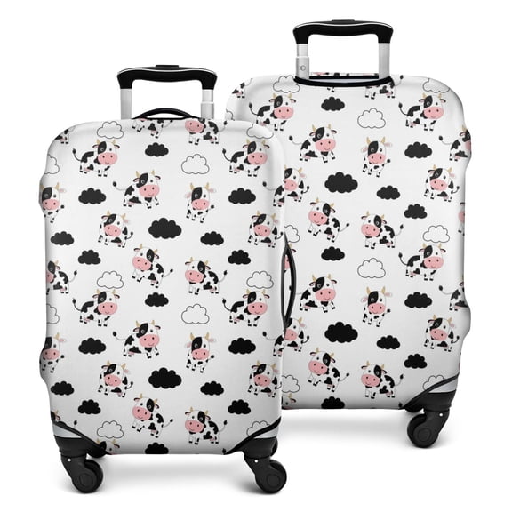 White Cow Cloud Pattern Luggage Cover Fashion Suitcase Cover Baggage Covers Fit 25-28 Inch Luggage (Go Travel)