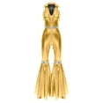 thumbnail image 3 of Hansber Womens S S Disco Costumes Sparkle Flare Jumpsuit Shiny Metallic For Rave Themed Parties Gold S, 3 of 5