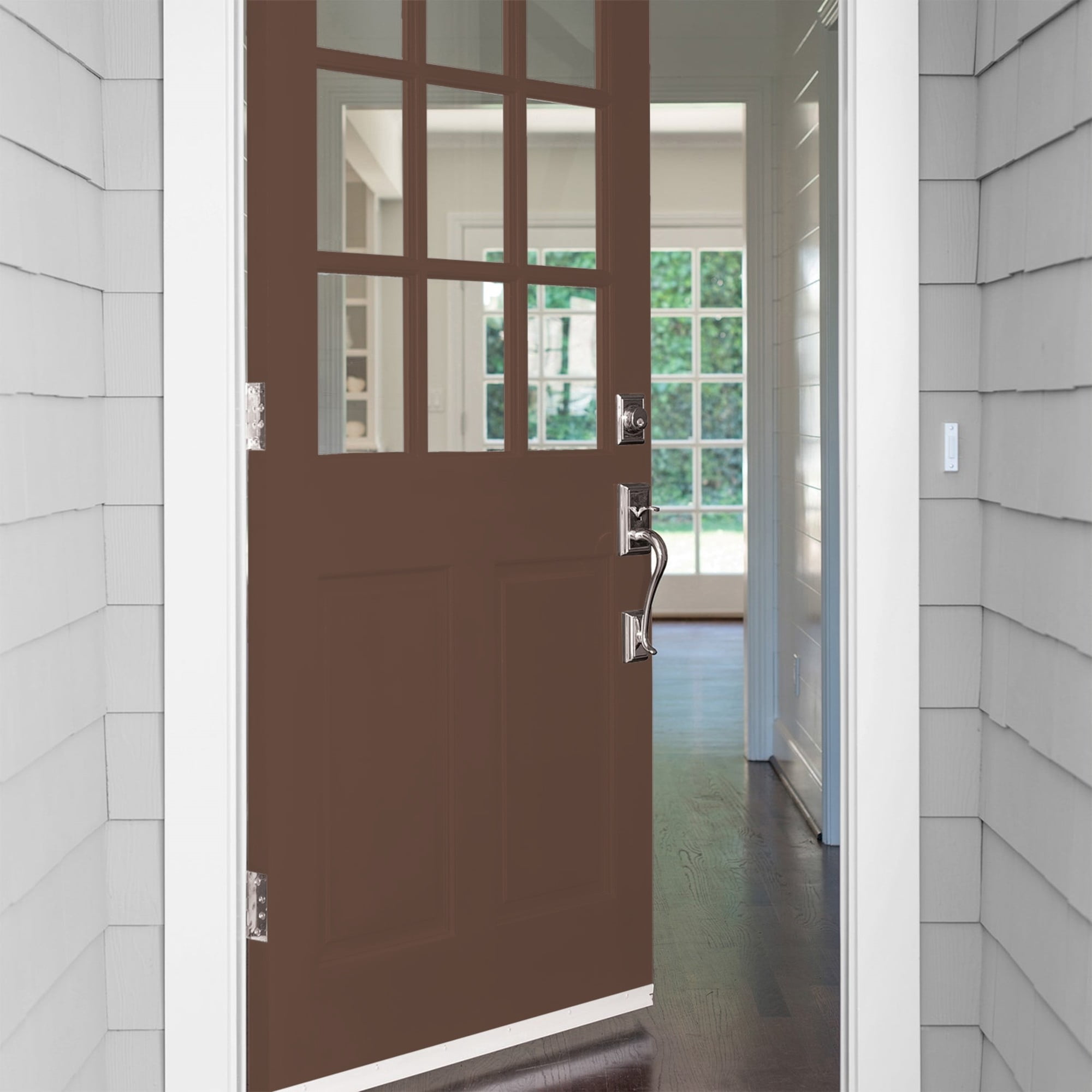 Glidden HEP Fudge / Brown Satin Exterior Paint with Primer, 1 Gallon