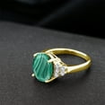 thumbnail image 4 of Gem Stone King 6.40 Ct Green Malachite White Created Sapphire 18K Yellow Gold Plated Silver Ring (Size 5), 4 of 4