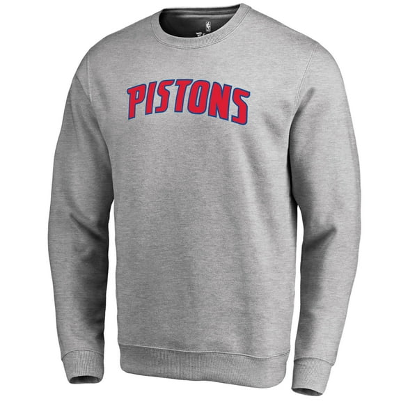 Men's Heathered Gray Detroit Pistons Wordmark Pullover Sweatshirt