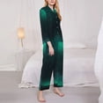 thumbnail image 2 of KLL Witch House On The Hill Print Women's Long Sleeve Pajamas with Pants Sleepwear Loungewear 2 Set-X-Large, 2 of 8