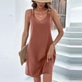 thumbnail image 1 of Puntoco Vestidos Mujer Verano Mujer Verano Sin Mangas Color Suelto Camiseta V-Cuello Casual Pijama Vestido, 1 of 7