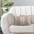 thumbnail image 6 of Coral Pink Pillow Covers 12x20 Set of 2 Gray Grey Dot Print Striped Lumbar Rectangle Decorative Outdoor Pillowcases Boho Rustic Farmhouse Decorative Throw Cushion Case Decor for Couch Sofa Bed, 6 of 6