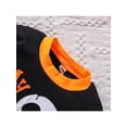 thumbnail image 4 of Franhais Infant Baby Halloween Romper, Long Sleeves Round Neck Cartoon Letter Skull/Bat Print Jumpsuit, 4 of 9