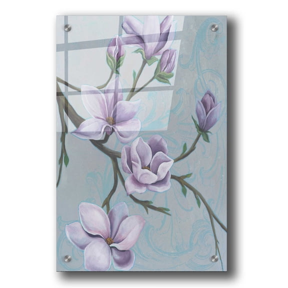 Epic Art 'Branches of Magnolia II' by Grace Popp, Acrylic Glass Wall Art, 24"x36"