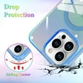 thumbnail image 5 of Laser Case Designed for iPhone 14 Pro Max Compatible with Magsafe Fluorescent Iridescent Transparent Phone Case for Women Men Soft TPU Bumper Hard Back Shockproof Protective Cover-Clear/Blue, 5 of 12