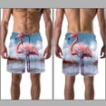 thumbnail image 3 of luoweisi Men's Beach Shorts Quick Dry Swim Trunks with Mesh Lining Flamingo L, 3 of 5