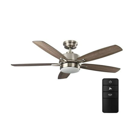Fawndale 46 in. Indoor Integrated LED Brushed Nickel Ceiling Fan with 5 Reversible Blades  Light Kit and Remote Control