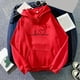 thumbnail image 2 of Sudaderas con capucha informales para mujer Otoño Invierno nuevo Tricolor Colorblock estampado de letras cuello redondo manga larga suéter femenino, 2 of 5