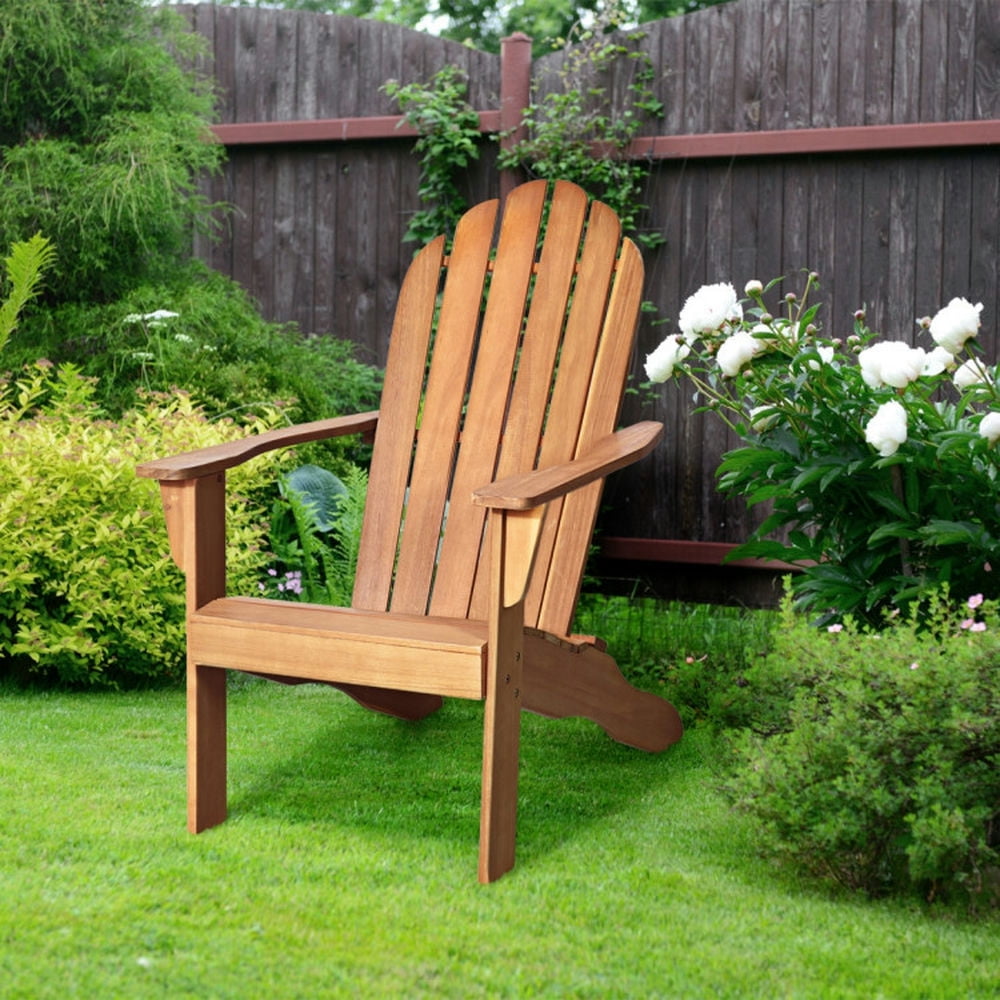 Aimee Lii Acacia Wood Outdoor Adirondack Chair with Ergonomic Design, Outdoor Patio Furniture for Balcony Porch Backyard, Sturdy -Natural