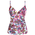 thumbnail image 2 of Hilor Women's Tankini Tops Shirred Ruffled Swimsuits V Neck Swimwear Top, 2 of 6