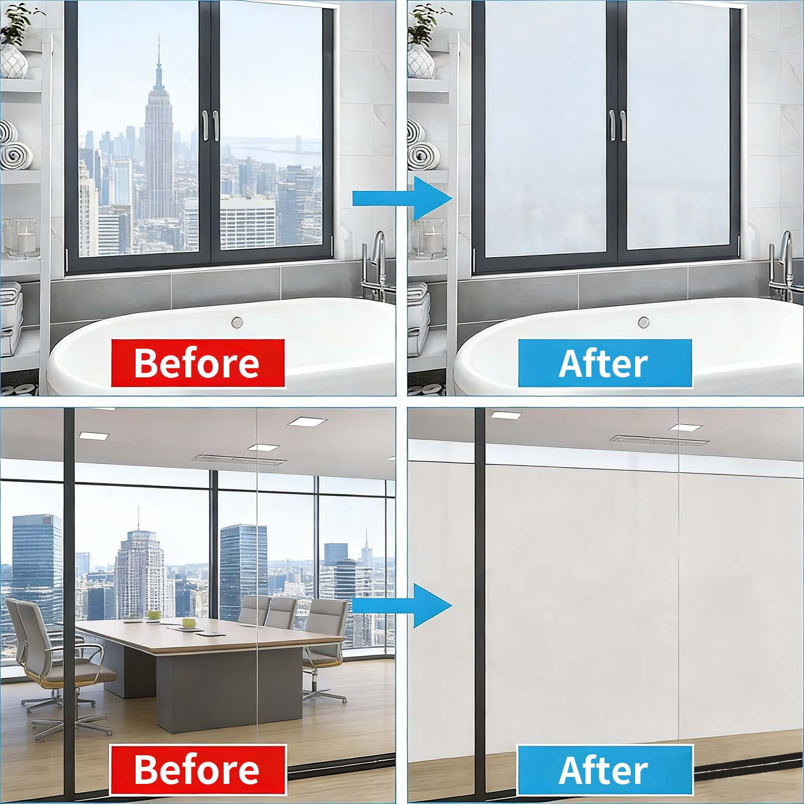 Frosted Glass Window Paint - Window Privacy Paint, Waterproof and UV-Resistant, Frosted Glass Spray, Suitable for Bathrooms, Kitchens, Rooms, Sliding Doors, 16 oz