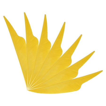 4 Inch Arrow Vanes 20 Pack Turkey Feather Fletching for Hunting Yellow
