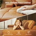 thumbnail image 2 of PATBRELA Sectional Sofa, 101" L-Shaped Deep Seat Cloud Couch, Modular Sofa with Back Cushion for Living Room Bedroom, PU Leather, No Assembly Required, Brown (Left Facing Chaise), 2 of 10