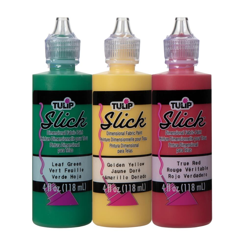 TULIP Dimensional Fabric Paint 4 oz Slick Deep Red 3 Pack, 3 Count