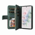 thumbnail image 3 of TECH CIRCLE Wallet Case for Google Pixel 7, Google Pixel 7 Case for Women Men Durable PU Leather Kickstand Magnetic Buckle Flip Folio Strap Wristlet Zipper Card Holder Phone Cases,Green, 3 of 7