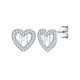 thumbnail image 1 of Pendientes de Botón de Corazón Inicial Silvora para Mujeres y Niñas Plata Esterlina con Letra H, 1 of 8