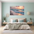 thumbnail image 5 of Peach Sunset Turquoise Ocean Wave Framed Canvas Wall Art Prints for Living Room Bedroom Bathroom Home Decor, Ready to Hang12"L x 8"W, 5 of 10