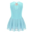 thumbnail image 3 of DPOIS Kids Girls Sequins Figure Ice Skating Dress Sleeveless Floral Tulle Dance Dress, 3 of 3